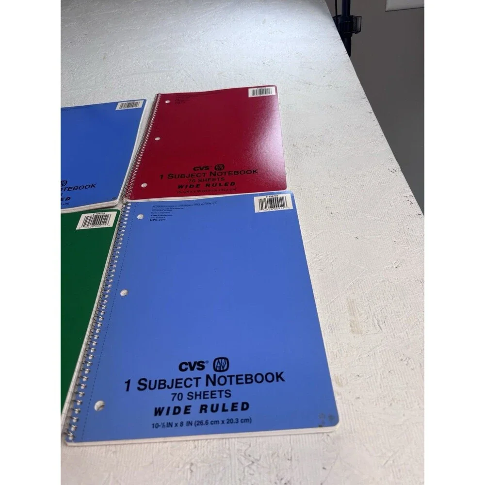 Vintage 1999 CVS Pharmacy 1 Subject Wide Ruled Spiral Notebook Lot  6 NOS School